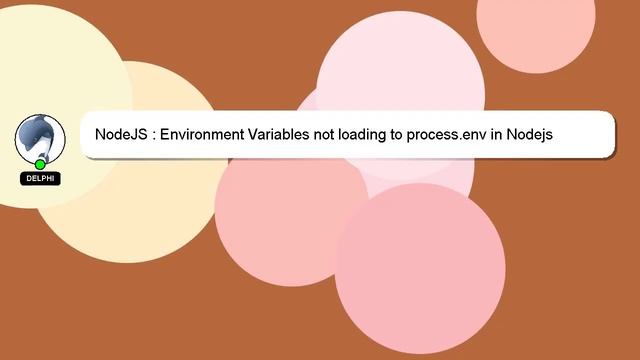 NodeJS : Environment Variables not loading to process.env in Nodejs смотреть онлайн