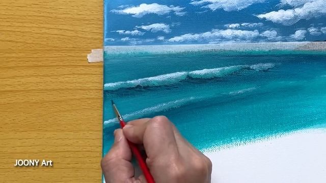 Easy Way to Paint a Beach Scene / Acrylic Painting for Beginners смотреть онлайн