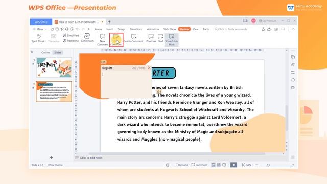 [WPS Academy] 1.2.9 PPT: How To Insert Comments In WPS Presentation
