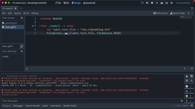 Reading Files from Disk in Godot 4 with FileAccess смотреть онлайн