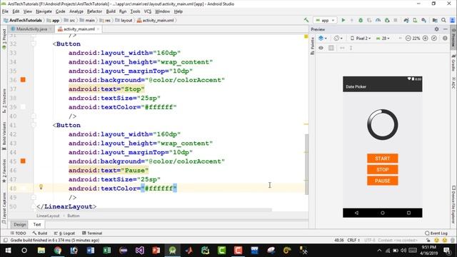 Android Studio Tutorial - Working with Ticker Library | Countdown Timer | Loader With Custom Text смотреть онлайн