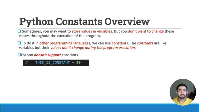 Lecture 10 - Python Constant Concept in details | Python Master Class | हिंदी में | CodeMyth смотреть онлайн