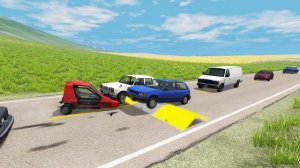 30 автомобилей, грузовиков и автобусов против огромных лежачих полицейских #19