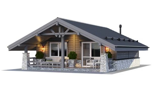 Проект MINI 2 дом 47 кв.м. с верандой смотреть онлайн