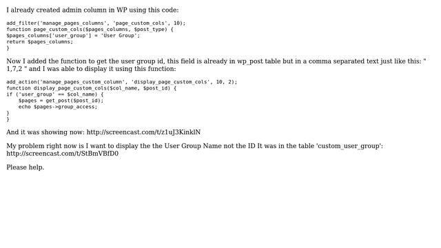 Wordpress: Function to get the name in database table from the comma separated string смотреть онлайн