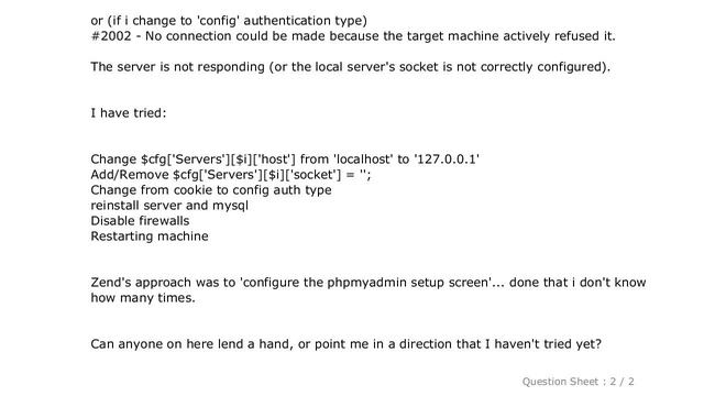 MySQL : No connection could be made because the target machine actively refused it (PHP / WAMP) смотреть онлайн