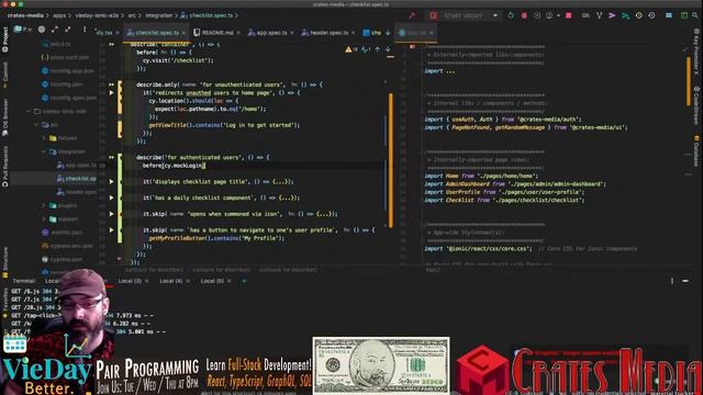 Cypress Tests for Daily Checklist Feature (React, TypeScript, GraphQL) - Coding with Crates: S01/E0 смотреть онлайн