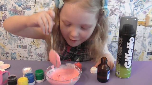 Как сделать лизуна из клея ПВА. DIY Slime. Наш первый лизун. Розовый слайм с блестками. смотреть онлайн