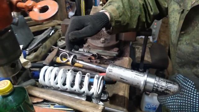 Переделка жигулёвского амортизатора для питбайка ! смотреть онлайн