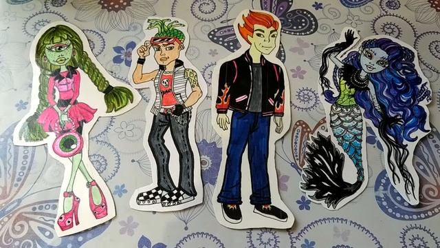 Бумажные куклы.? Рисуем бумажных кукол. Монстер хай. Коллекция бумажных кукол. Обзор бумажных кукол смотреть онлайн