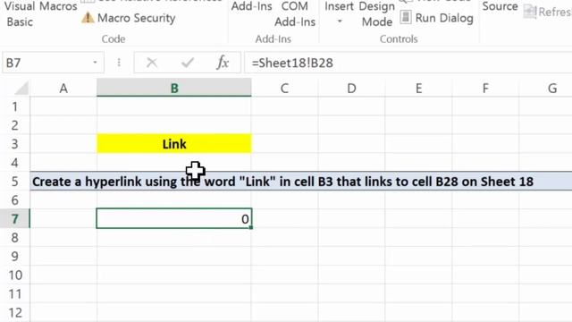 Excel 2013 Create a Hyperlink to another cell in a Workbook смотреть онлайн