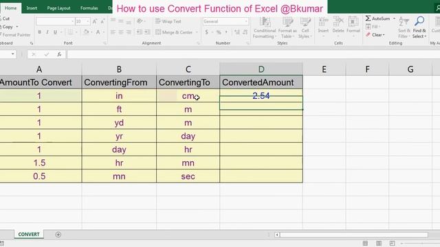 HOW TO USE CONVERT FUNCTION IN EXCEL смотреть онлайн