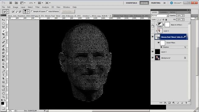 Steve Jobs Photoshop - Text Wrap Displacement Map смотреть онлайн