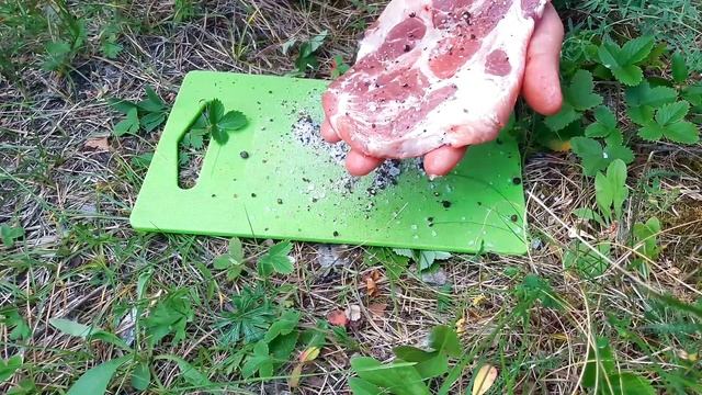 ★ Мясо на углях без мангала. Как жарить мясо на костре. смотреть онлайн
