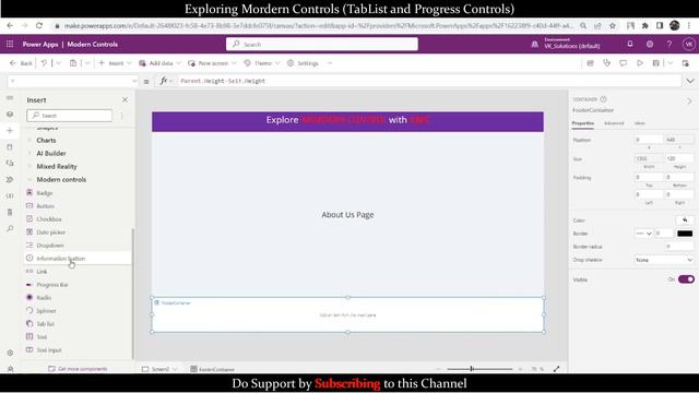 How To Create Tabs In PowerApps Using Modern Controls #powerapps #microsoft