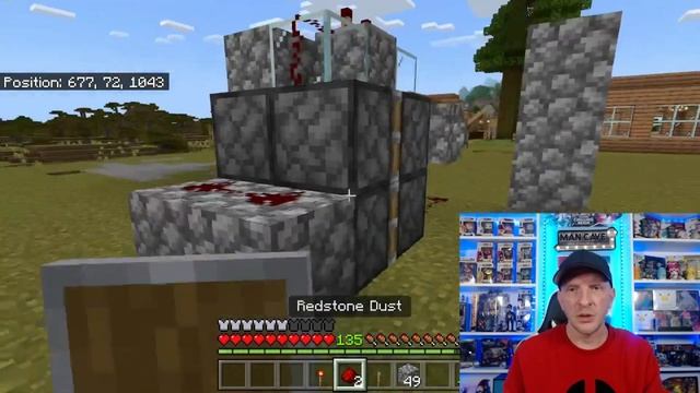 Minecraft Bedrock HIDDEN DOOR - 1x2 Flush Piston Door - SUPER EASY Tutorial смотреть онлайн