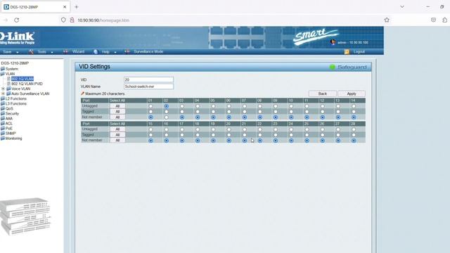 How to Create Vlan & Trunking D-Link DGS-1210-28 L2 Switch | D-link Switch Configuration & IP Chang смотреть онлайн