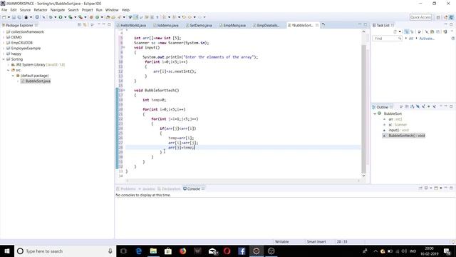 Bubble Sort program in JAVA смотреть онлайн