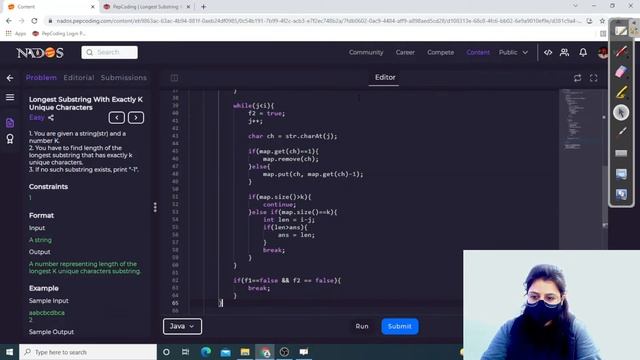 Longest Substring With Exactly K Unique Characters | HashMap & Heap | In English | Java | Video_12 смотреть онлайн