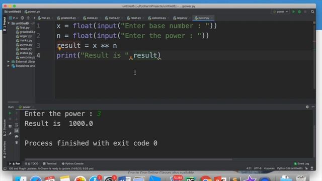 Python Program #4, To read two numbers and print x^n. C.S. XI #anjaliluthra #pythonproramming #cbse смотреть онлайн
