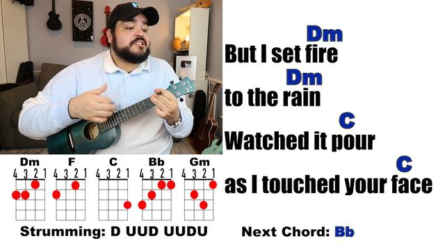 SET FIRE TO THE RAIN - Adele (Ukulele Play Along with Chords and Lyrics) смотреть онлайн