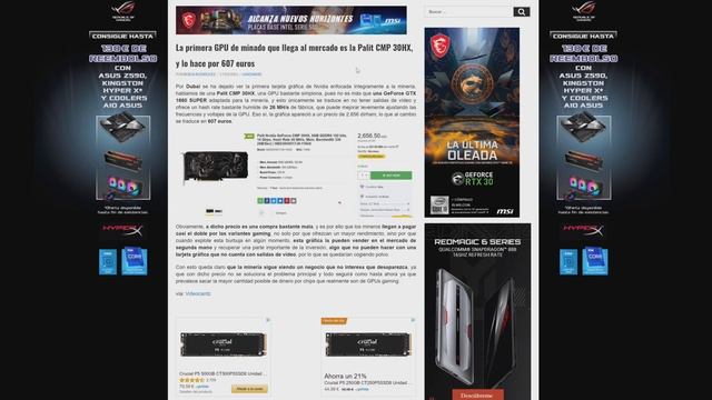 CMP 30HX A LA VENTA, ENGAÑO PARA MINEROS, NVIDIA SOLO QUIERE QUEDAR BIEN CON LOS GAMERS