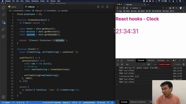 React hooks: 10 - useEffect cleanup với code đồng hồ (2020) смотреть онлайн
