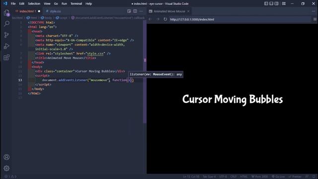 How To Create Mouse Move Animation | Animated Bubble Following Mouse Cursor using Javascript смотреть онлайн
