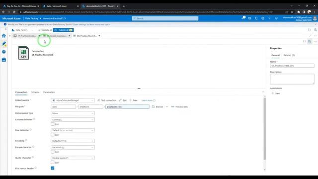 Azure Data Factory - Copy multiple sheets in excel dynamically into multiple files/tables /SQL tabl смотреть онлайн