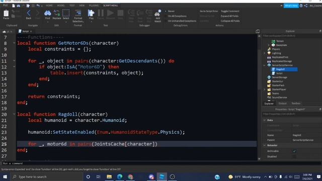 How to Make a Ragdoll System | ROBLOX Studio смотреть онлайн