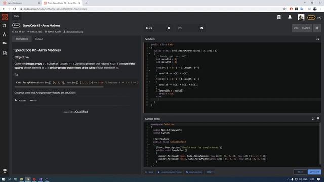 Codewars C# для новичков 8 kyu SpeedCode #2 - Array Madness Безумные массивы #3 смотреть онлайн