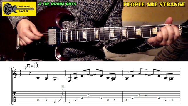 THE DOORS Guitar Riffs - Top 5 - with TABS / SHEET - Best THE DOORS Riffs TUTORIAL COVER смотреть онлайн