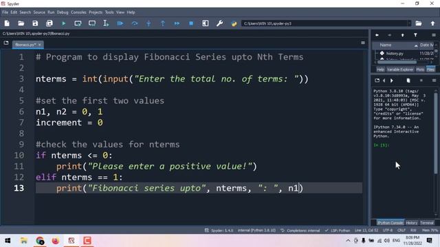 Python Program To Print Fibonacci Series | Basic Python Programs - Advanced Coding смотреть онлайн