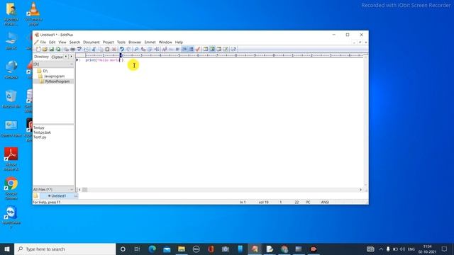 Python first program||Hello World Program in Python||How to write a python program in editplus смотреть онлайн