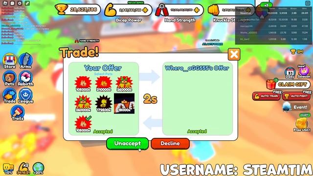 ? УЖЕ! ОБНОВА В АРМ РЕСЛИНГ СИМУЛЯТОР + РАЗДАЧА ДИНО 1 МЛН ? ARM WRESTLE SIMULATOR | РОБЛОКС смотреть онлайн