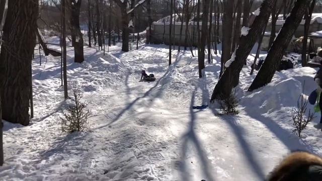 ПОКАТУШКИ НА ВАТРУШКЕ! Наш поход с детьми в парк Покровское Стрешнево на горку! Было весело! смотреть онлайн