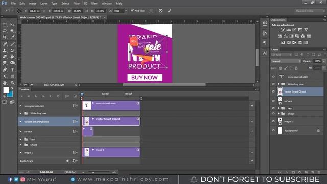 GIF Animation Web Banner Ads A-Z Bangla Tutorial | Web Banner in Photoshop #Maxpoint_Hridoy смотреть онлайн