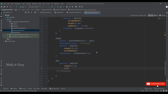 Implement Instagram Timeline/Feed Screen UI in Jetpack Compose | Android | Kotlin | Make it Easy смотреть онлайн