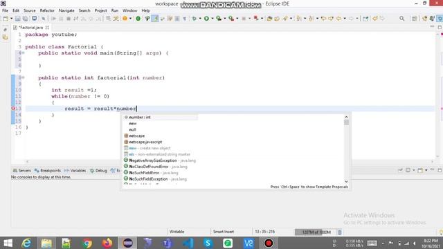 Java Program to Find Factorial of a Number смотреть онлайн