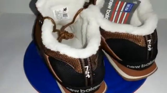 Кроссовки New Balance 754 Fur$Leather (коричневые) смотреть онлайн