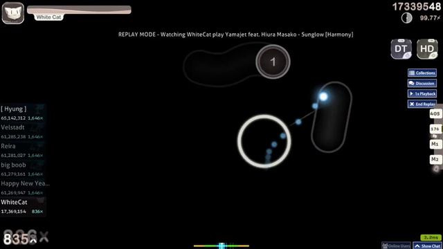 Osu! WhiteCat | 99,83% 6,25⭐ Sunglow [Harmony] +HDDT смотреть онлайн
