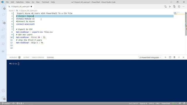 Export Azure Active directory Users With PowerShell to a CSV File смотреть онлайн