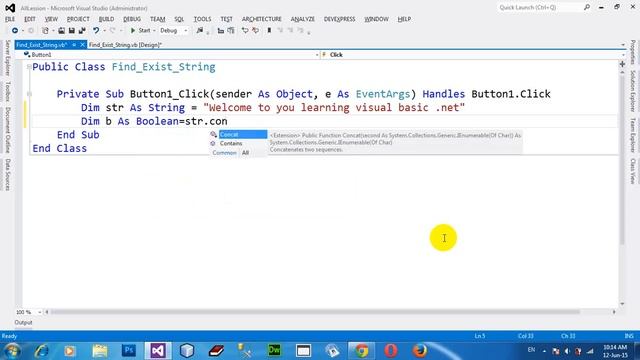How to find that substring is exist within string or not in VB NET 2012 смотреть онлайн