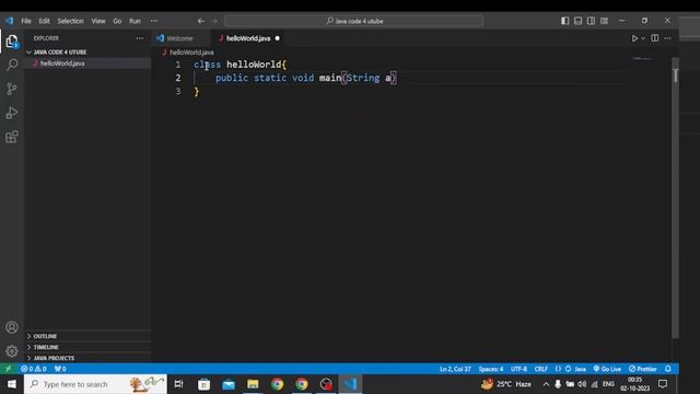 #Q1 Print Hello World In java || use ide vsCode смотреть онлайн