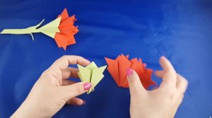 Гвоздика из бумаги. Оригами