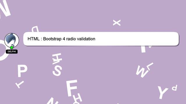 HTML : Bootstrap 4 radio validation смотреть онлайн