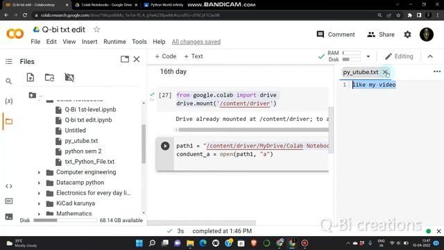 DAY 16: append() --- FILE HANDLING PART-3 смотреть онлайн