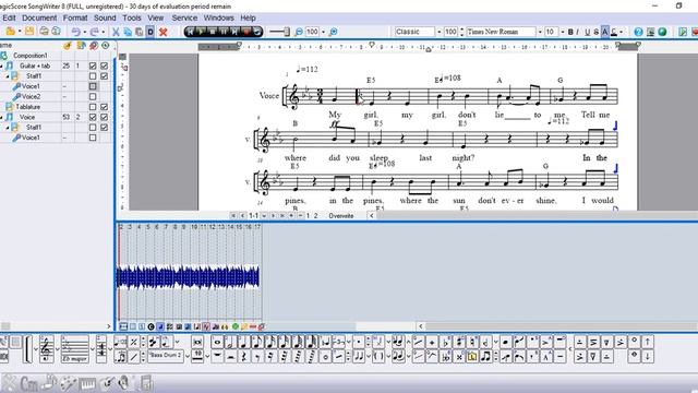 In the pines - Real audio synched with notation is Easy with MagicScore SongWriter 8 смотреть онлайн