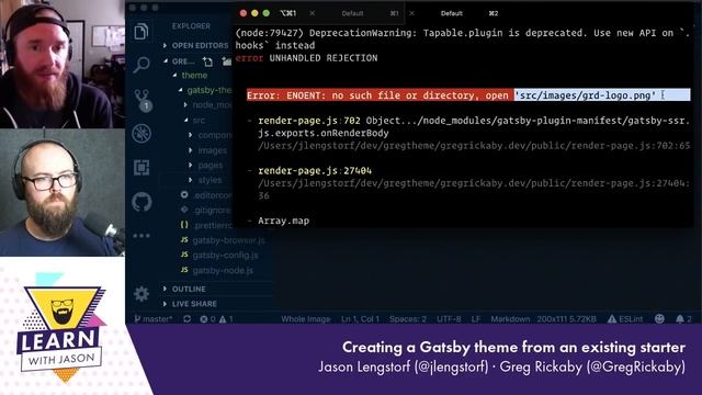 Convert an existing Gatsby site to a theme (with Greg Rickaby) — Learn With Jason смотреть онлайн