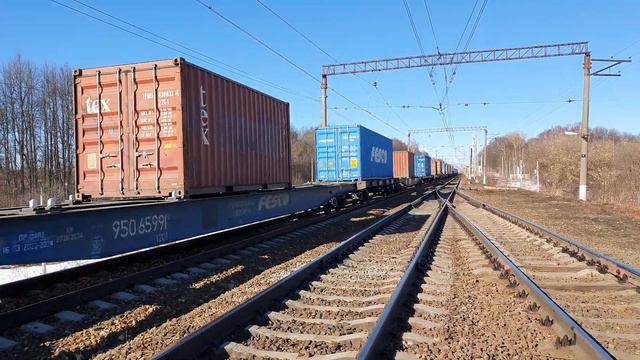 ВЛ10у-927 с контейнерным поездом (Силикатная-Восток) | Столбовая